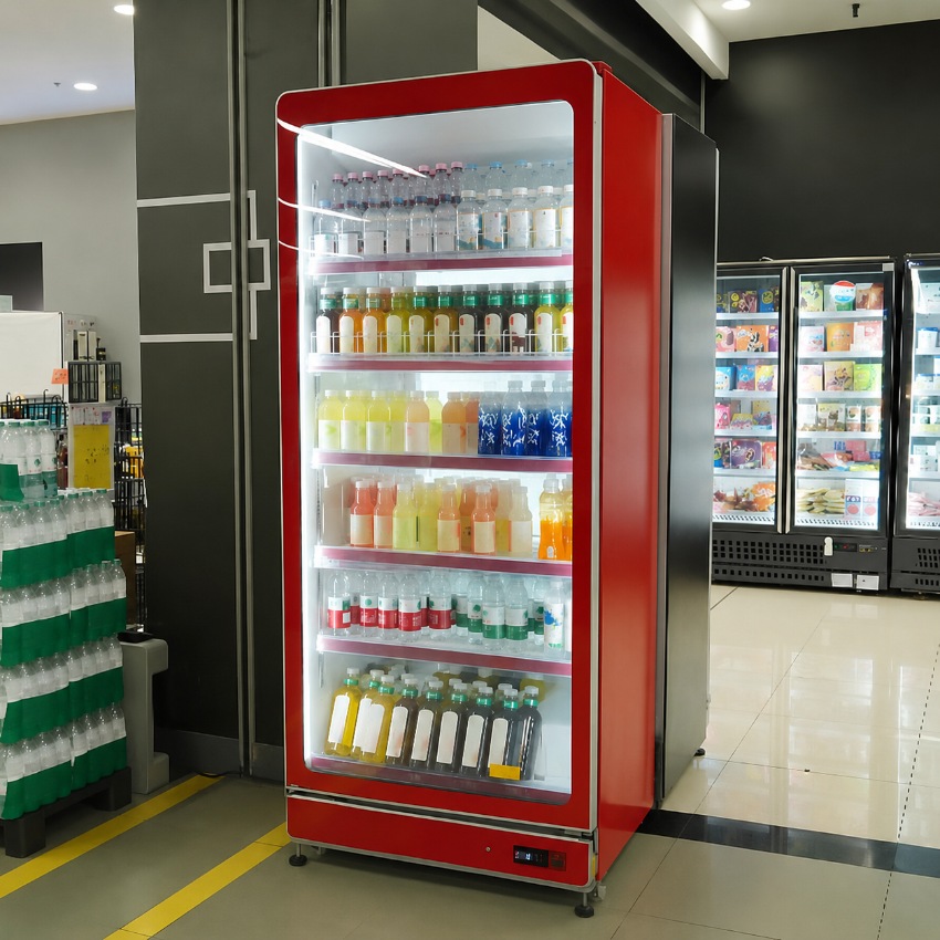 beverage display lowe glass door